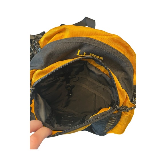 LL Bean Lumbar Pack Yellow Black Nylon Hiking Fanny Pack OXT03 unisex - Picture 2 of 6